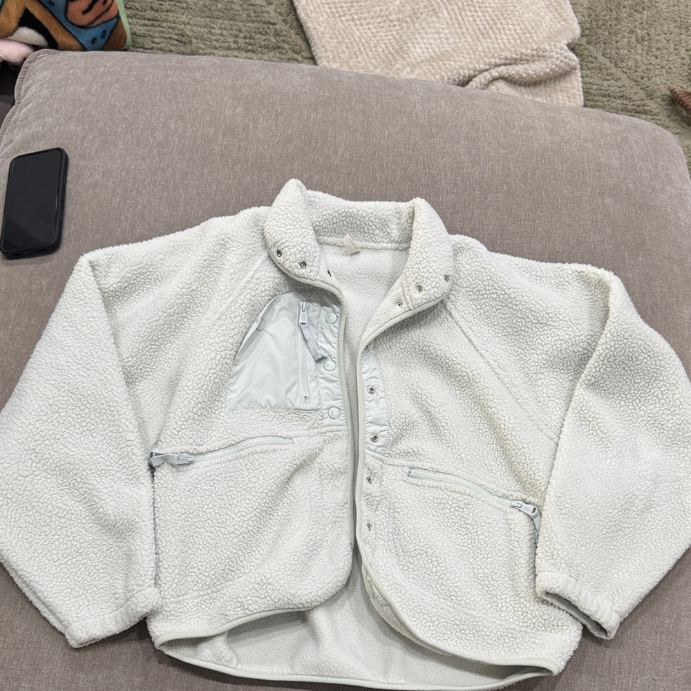 FP Movement by Free People Cream Teddy Fleece Jacket